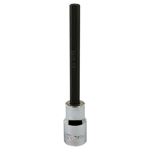Socket, Hex, 5/16" x 5" L, 1/2" Square Drive Drive Absolute Business Supply