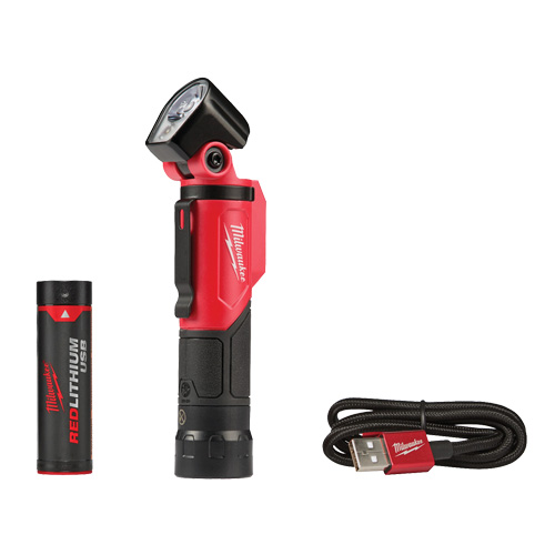 Lampe de poche pivotante USB, DEL, 500 lumens, Piles Rechargeable Absolute Business Supply