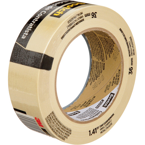 Scotch&reg; Contractor Grade Masking Tape 2020, 36 mm (1-1/2") x 55 m (180'), Beige Absolute Business Supply
