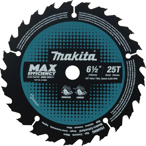 Max-Efficiency Circular Saw Blade, 6-1/2", 25 Teeth, Laminate/Wood Use Absolute Business Supply