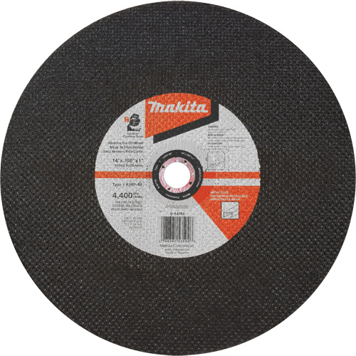 Meule &agrave; tronçonner abrasive, 14" x 3/32", Arbre de 1", Type 1, Oxyde d'aluminium, 4400 Tr/min Absolute Business Supply