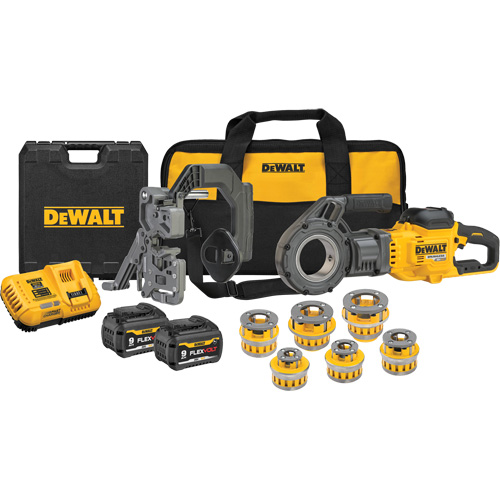 Trousse de fili&egrave;res &agrave; tuyaux sans fil FlexVolt Max* avec t&ecirc;tes fili&egrave;res, 30 tr/min, Filetage de la tige 1/2" - 2" Absolute Business Supply