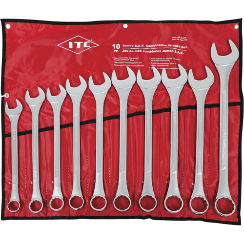 ICWJ-10S Jumbo Wrench Set, Combination, 10 Pieces, Imperial Absolute Business Supply