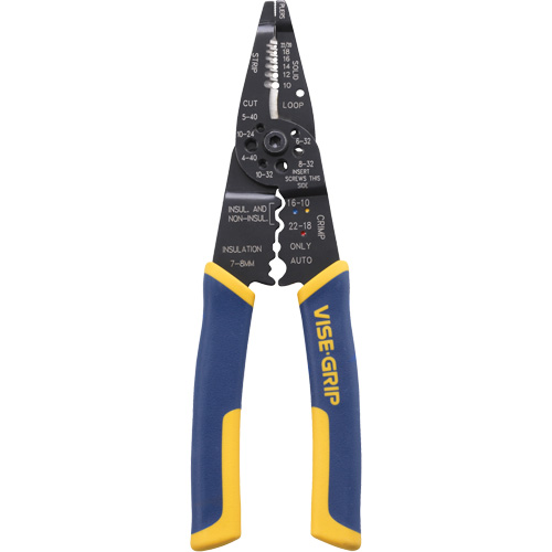 Outil polyvalent &agrave; d&eacute;nuder/sertir/couper les fils, 8-1/2" lo, 10 - 22 AWG Absolute Business Supply