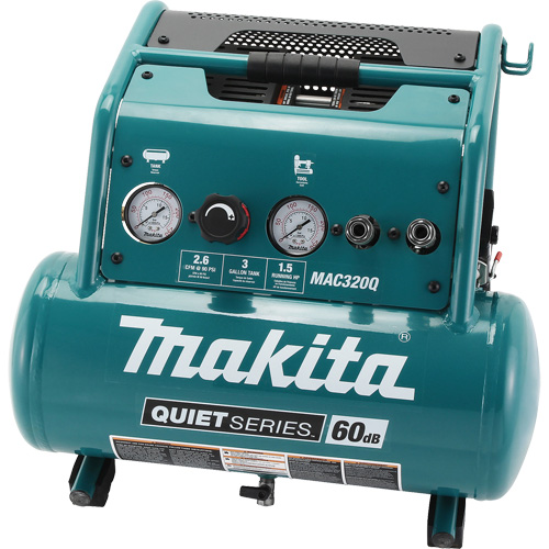 Quiet Series Air Compressor, Electric, 3 Gal (3.6 US Gal), 135 PSI, 120/1 V Absolute Business Supply