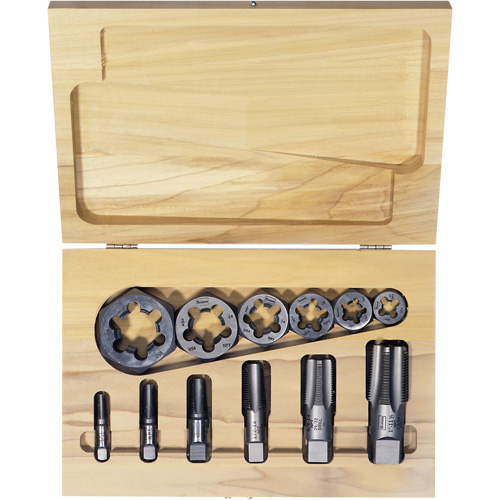 Hexagon Re-threading Tap & Die Set, 12 Pieces Absolute Business Supply