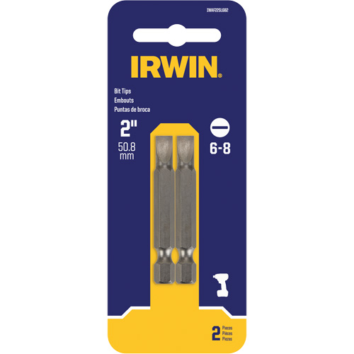 Embouts pour outils &eacute;lectriques, Fente, Embout 6 - 8, Prise 1/4", Longueur 2" Absolute Business Supply