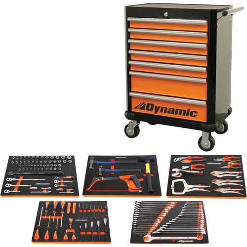 Ensemble d'outils pour m&eacute;canicien automobile avec armoire roulante, 125 morcea Absolute Business Supply