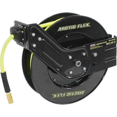 Retractable Hose Reel with Hybrid Polymer Hose, Air, 3/8" x 50', Single Hose, 300 psi Absolute Business Supply