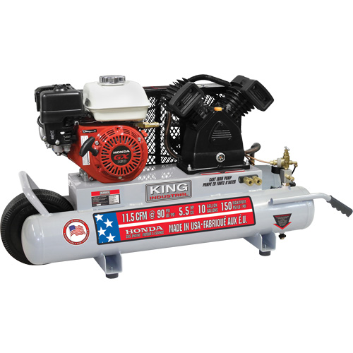 Wheelbarrow Air Compressor, Gas, 10 Gal. (12 US Gal), 150 PSI Absolute Business Supply