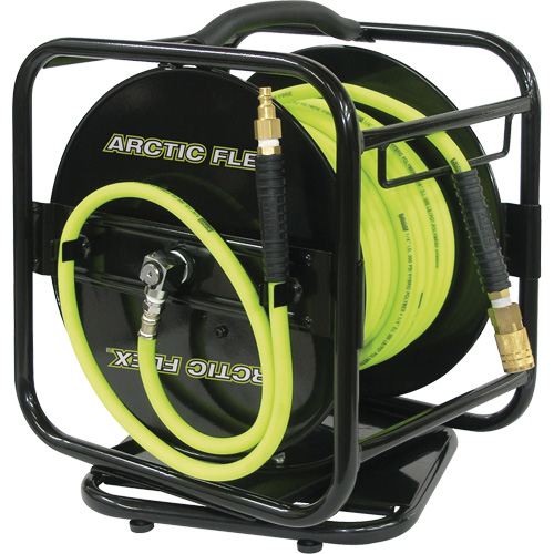 Manual Hose Reel with Hybrid Polymer Air Hose, Air, 1/4" x 100', Single Hose Absolute Business Supply
