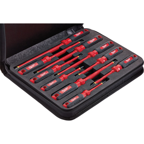Jeu de tournevis isol&eacute;s avec &eacute;tui en mousse EVA, 10 mcx Absolute Business Supply