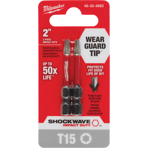 Shockwave Impact Duty Screwdriver Bit, Torx, T-15, 1/4" Drive Absolute Business Supply