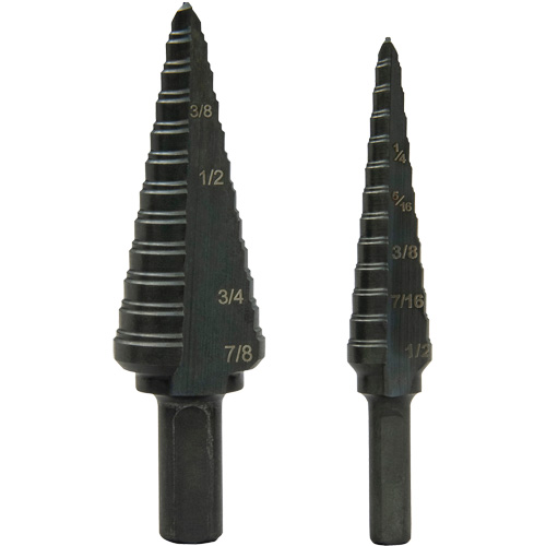 Step Bit Set, 1/8"/3/16" - 1/2"/7/8"  Absolute Business Supply
