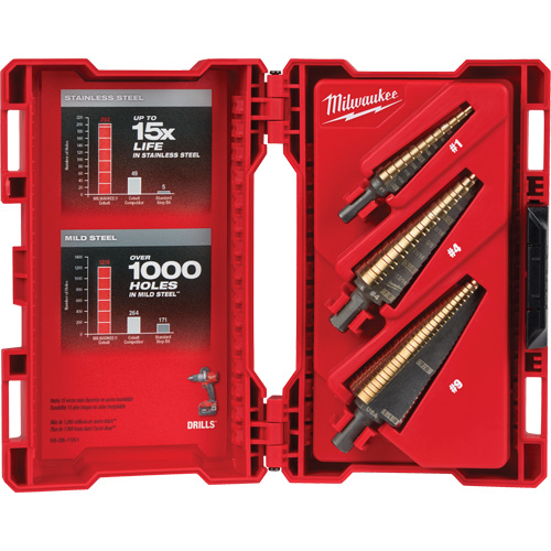 Jeu de forets &eacute;tag&eacute;s, 3 morceaux, Acier rapide au cobalt Absolute Business Supply