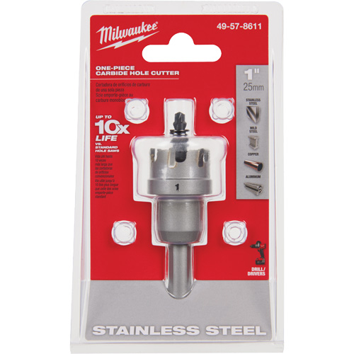 One-Piece Carbide Hole Cutters, 1", 3/16" Depth of Cut Absolute Business Supply