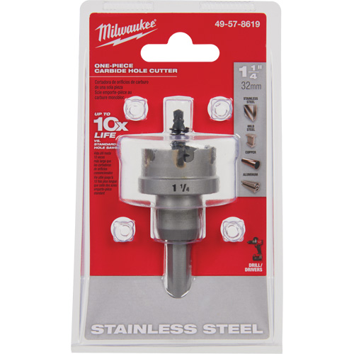 One-Piece Carbide Hole Cutters, 1-1/4", 3/16" Depth of Cut Absolute Business Supply