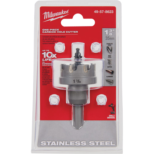 One-Piece Carbide Hole Cutters, 1-3/8", 3/16" Depth of Cut Absolute Business Supply