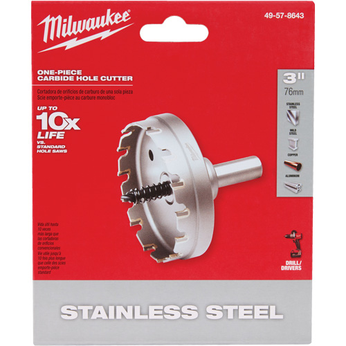One-Piece Carbide Hole Cutters, 3", 3/16" Depth of Cut Absolute Business Supply