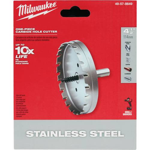 One-Piece Carbide Hole Cutters, 4-1/2", 3/16" Depth of Cut Absolute Business Supply