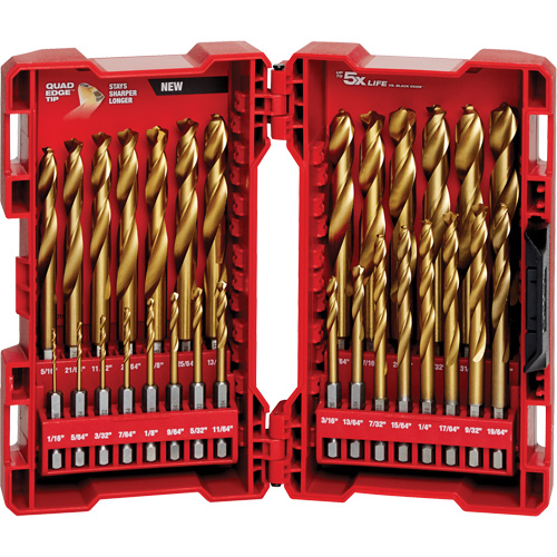 Jeu de forets Shockwave Red Helix, 29 morceaux, Titane Absolute Business Supply
