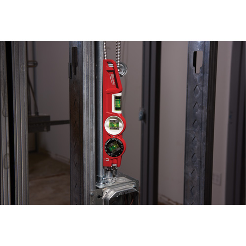 Die Cast Torpedo Level with 360 Degree Locking Vial, 10" L, Aluminum, 3 Vials, Magnetic Absolute Business Supply