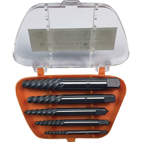 Jeu d'extracteurs de vis avec forets DRILLCO, Carbure, 5 Morcea Absolute Business Supply