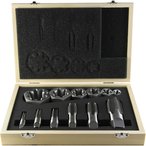 DRILLCO Pipe Tap Set, 12 Pieces Absolute Business Supply
