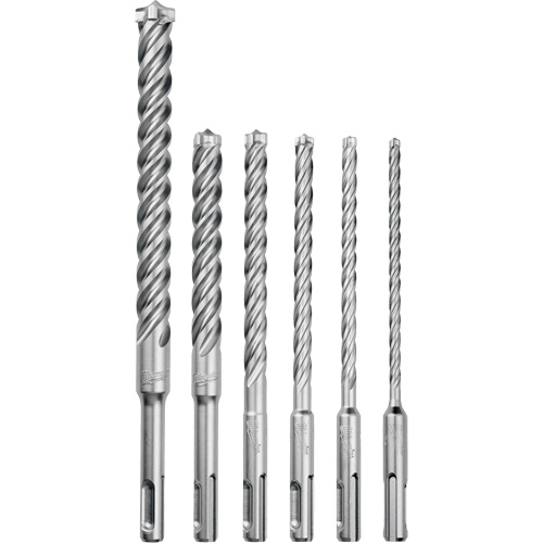 Trousse de forets &agrave; 4 cannelures pour perceuse &agrave; percussion MX4, 6 morceaux, Carbure Absolute Business Supply