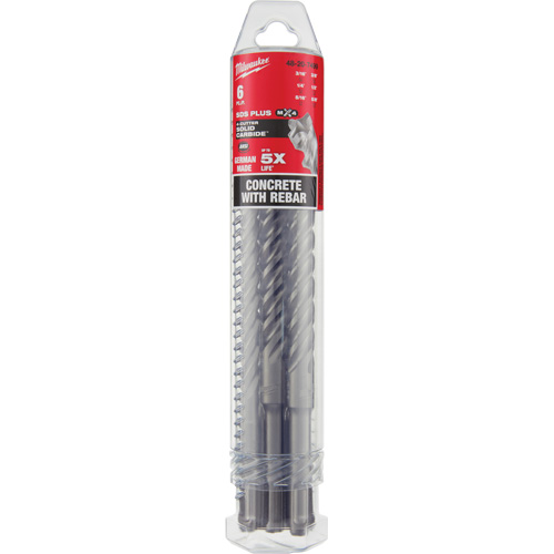 Trousse de forets &agrave; 4 cannelures pour perceuse &agrave; percussion MX4, 6 morceaux, Carbure Absolute Business Supply