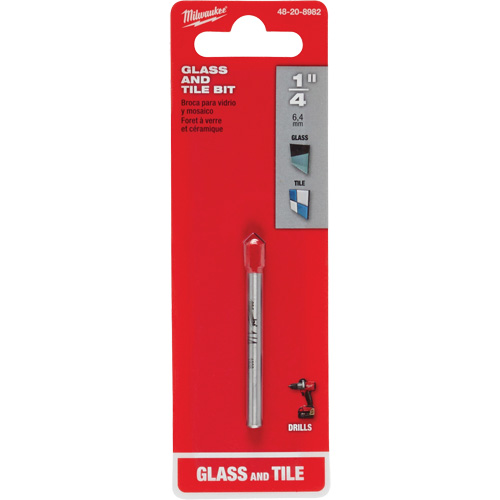 Foret pour verre et carreaux, 1/4", Carbure Absolute Business Supply