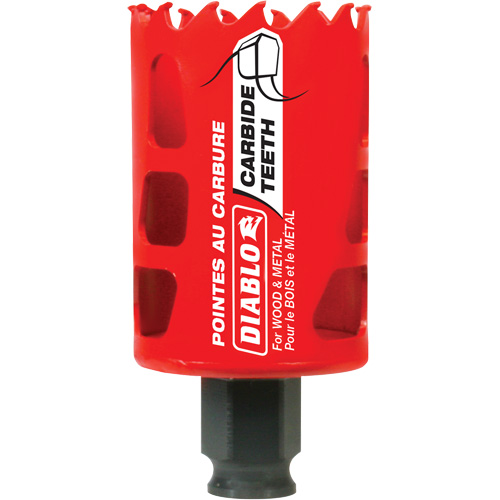 Wood & Metal Hole Saw, 1-3/4", 2-3/8" Depth of Cut, Carbide Absolute Business Supply