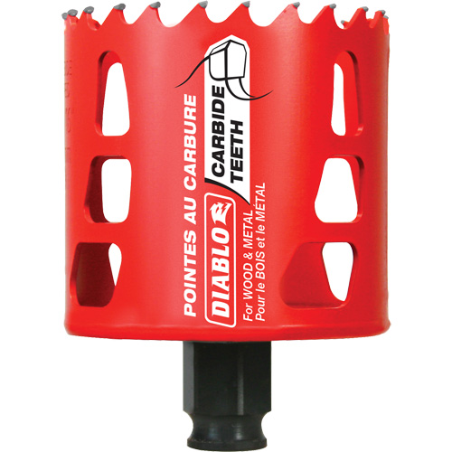 Scie cloche pour bois et m&eacute;tal, 2-11/16", Profondeur de la coupe 2-3/8", Carbure Absolute Business Supply