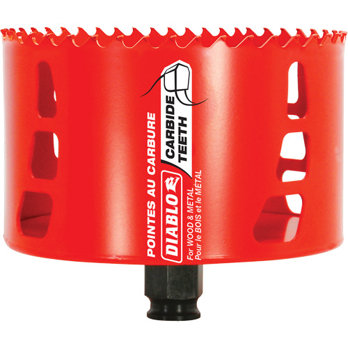 Scie cloche pour bois et m&eacute;tal, 4-1/4", Profondeur de la coupe 2-3/8", Carbure Absolute Business Supply