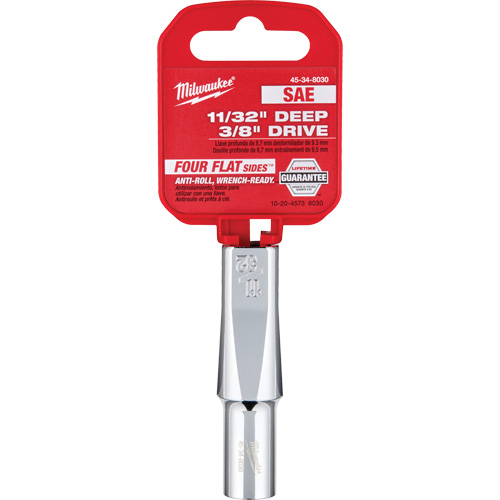 Douille SAE avec c&ocirc;t&eacute;s Four Flats, 11/32", Prise 3/8", 6 pans, Profond Absolute Business Supply
