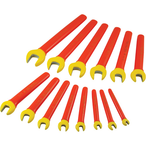 Insulated SAE Open End Wrench Set, 1000 V, 14 Pcs Absolute Business Supply