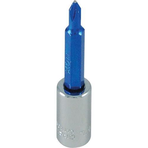 Douille tournevis &agrave; embout bleu, Phillips, #1, Prise 1/4" Absolute Business Supply