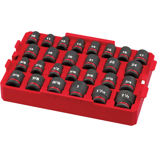 Jeu de douilles profondes 3/8" Shockwave Impact Duty Packout, 27 Mcx, Chocs, Prise de 1/2" Absolute Business Supply