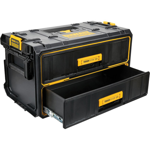 Unit&eacute; &agrave; deux tiroirs ToughSystem 2.0, 12-1/3" x 12-3/5", Noir/Jaune Absolute Business Supply