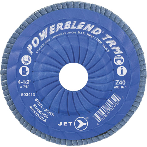 PowerBlend Trimmable Flap Disc, 5" x 7/8", Type 29, Z40 Grit, Zirconia Alumina Absolute Business Supply