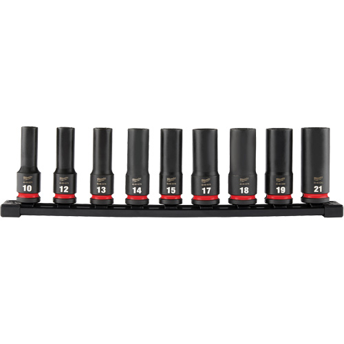 Jeu de douilles m&eacute;triques &agrave; 6 pans Shockwave Impact Duty, 9 Mcx, Chocs, Prise de 1/2", Profond Absolute Business Supply