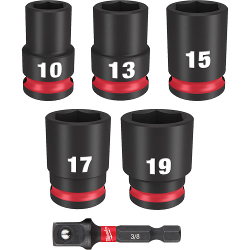 Jeu de douilles m&eacute;triques &agrave; 6 pans Shockwave Impact Duty, 6 Mcx, Chocs, Prise de 3/8" Absolute Business Supply