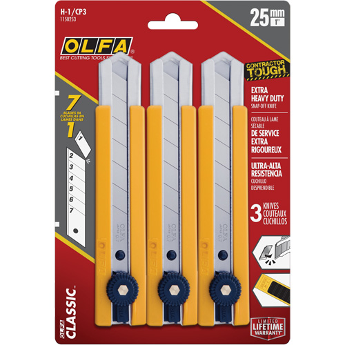 H-1 Classic Extra Heavy-Duty Utility Knife with Rubber Grip Inset, 25 mm Absolute Business Supply
