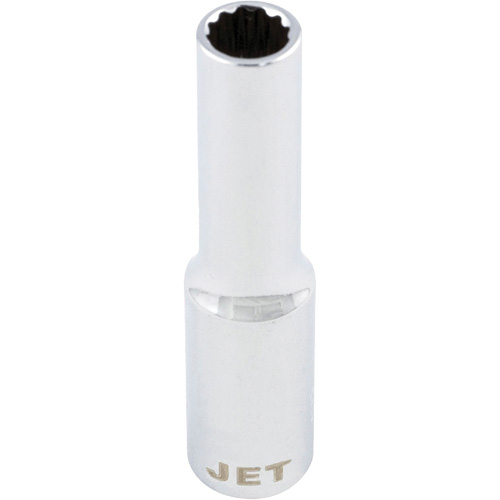 Chrome Socket, 8 mm, 1/4" Drive, 12 Points, Deep Absolute Business Supply