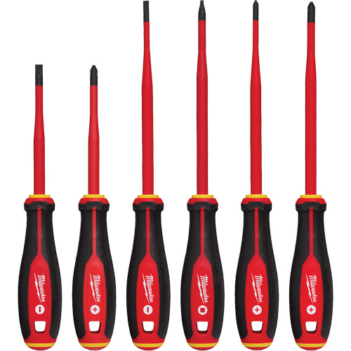 Jeu de tournevis isol&eacute;s &agrave; pointe &eacute;troite, 6 mcx, Magn&eacute;tique Absolute Business Supply