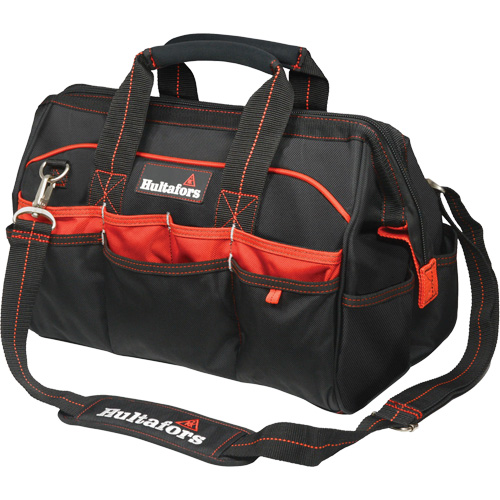 16" Tradesman's Tool Bag, Ballistic Polyester, Black/Red Absolute Business Supply