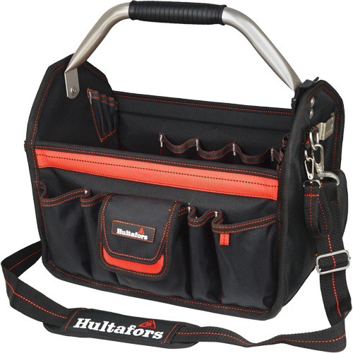 14" Open-Top Tool Carrier, Ballistic Polyester, Black/Red Absolute Business Supply