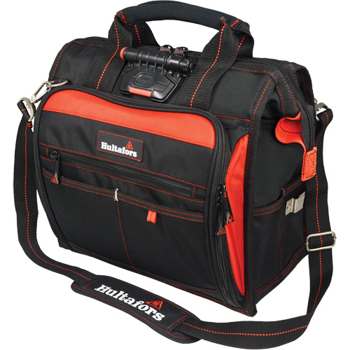 Lighted Technician's Tool Bag, Ballistic Polyester, Black/Red Absolute Business Supply