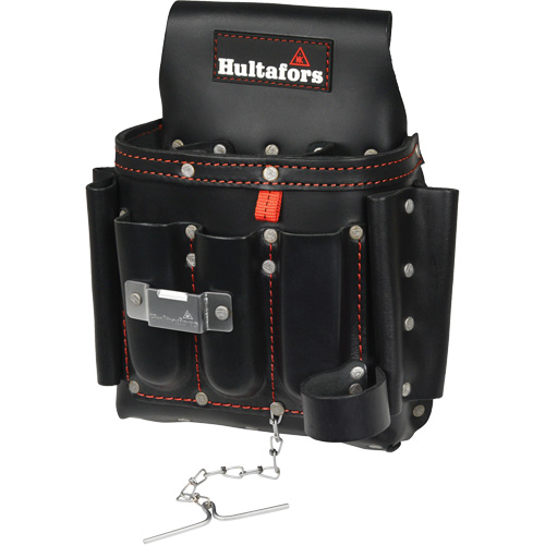 Electrician's Tool Pouch, Leather, 8 Pockets, Black Absolute Business Supply