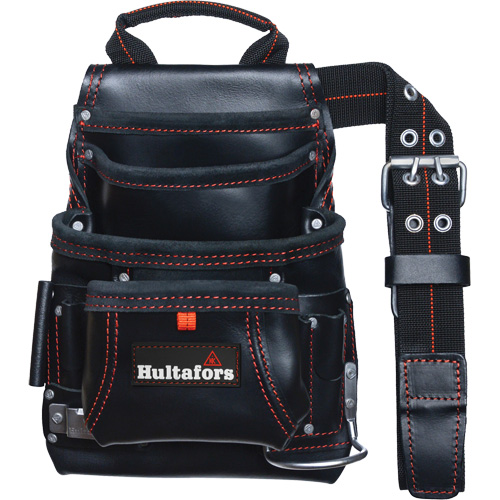 Carpenter's Nail & Tool Bag, Leather, 11 Pockets, Black Absolute Business Supply
